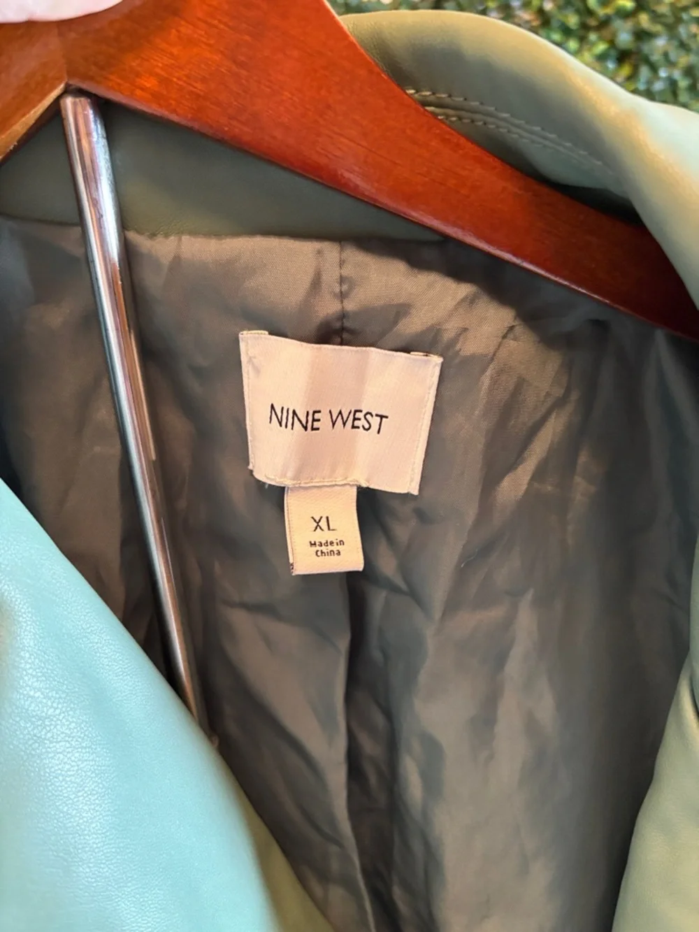 NWT Nine West Green Leather Jacket Size XL - Picture 4 of 4